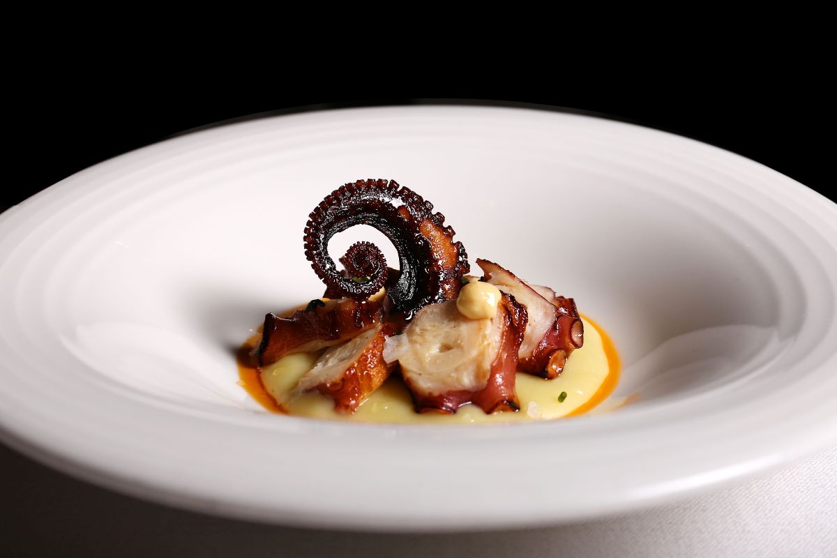 Pulpo con crema de patata Pulpo con crema de patata